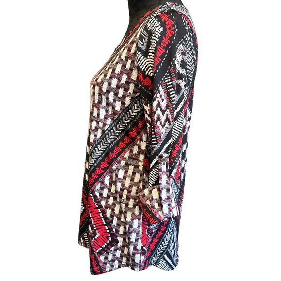 💖New Directions Womens Geometric Patterned Tunic Top S - Picture 3 of 7